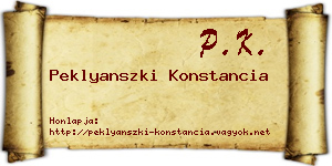 Peklyanszki Konstancia névjegykártya